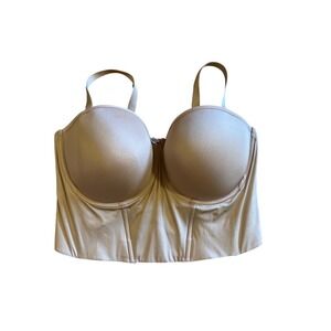 Le Mystere Bustier Bra Beige Nude Underwire 40DD/E Bridal Formal